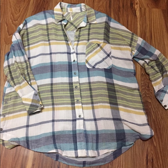 Free People plaid shirt - Picture 1 of 2